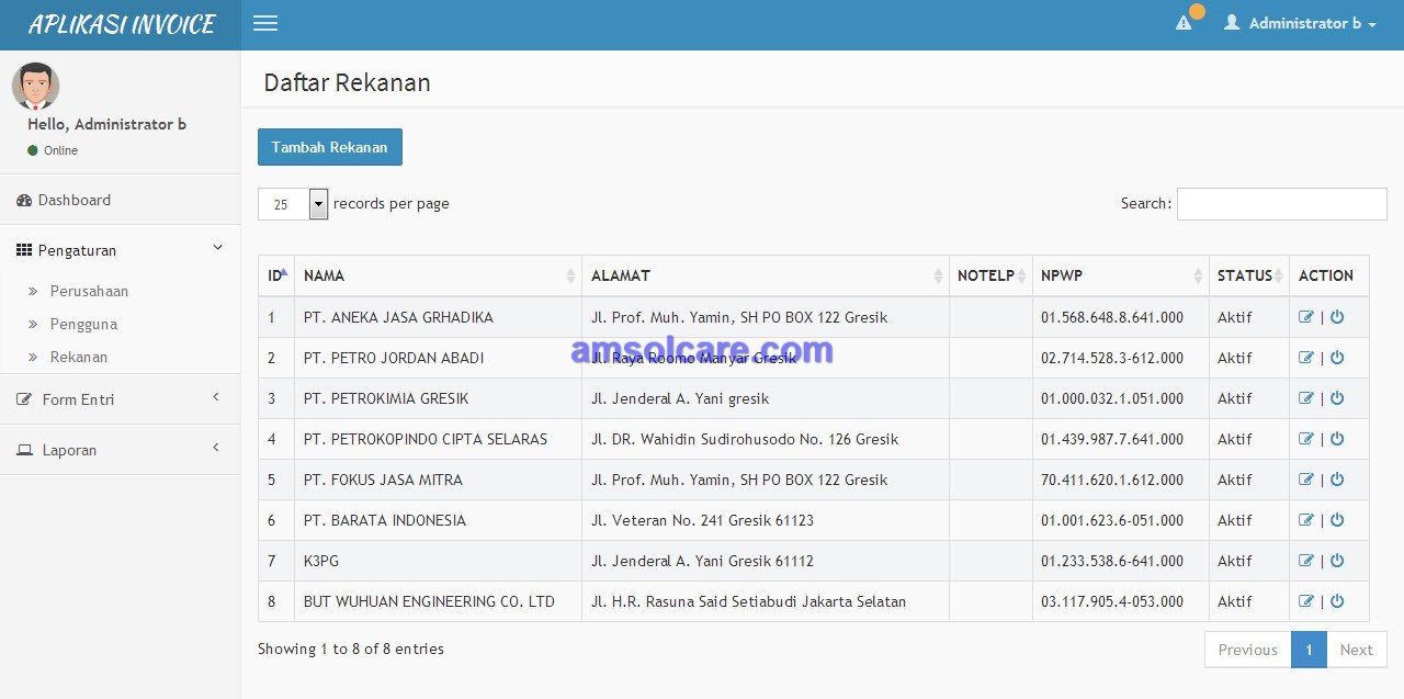 Software Sistem Informasi Invoice